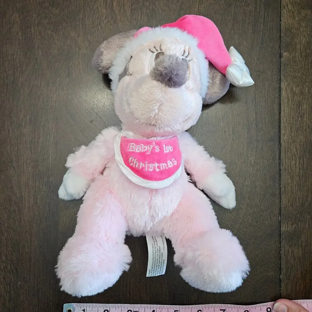 Disneyland Resort Minnie Mouse Baby’s First Christmas Plush Pink Parks New‎